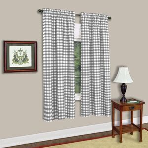 Sweet Home Collection Cotton Decorative Buffalo Check Design 63" Gray (Pack of